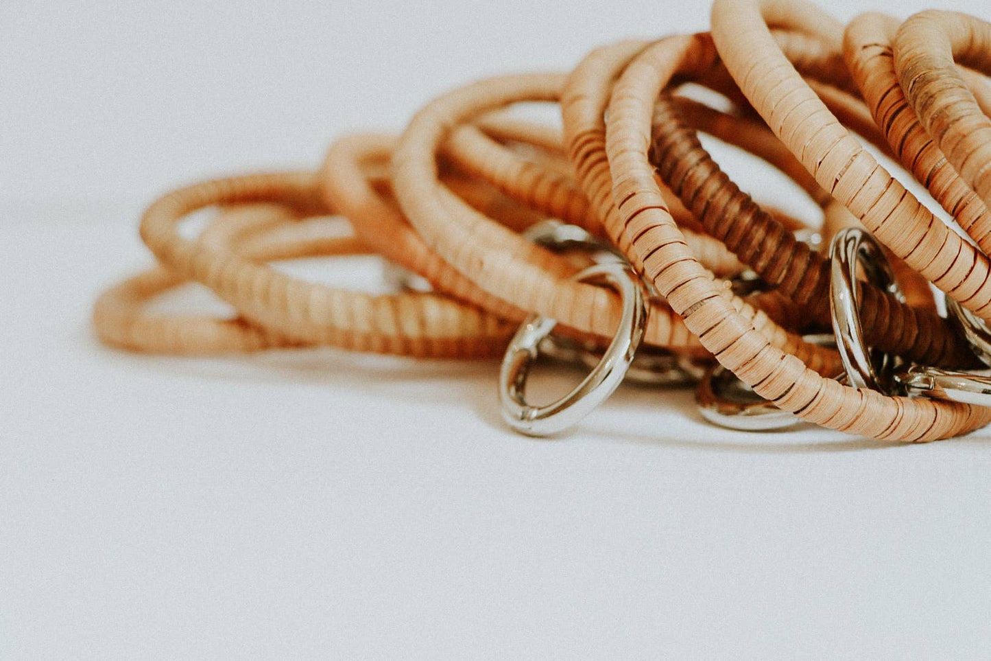 Rattan Keychain Bangle | Boho Keys Arm Bangle