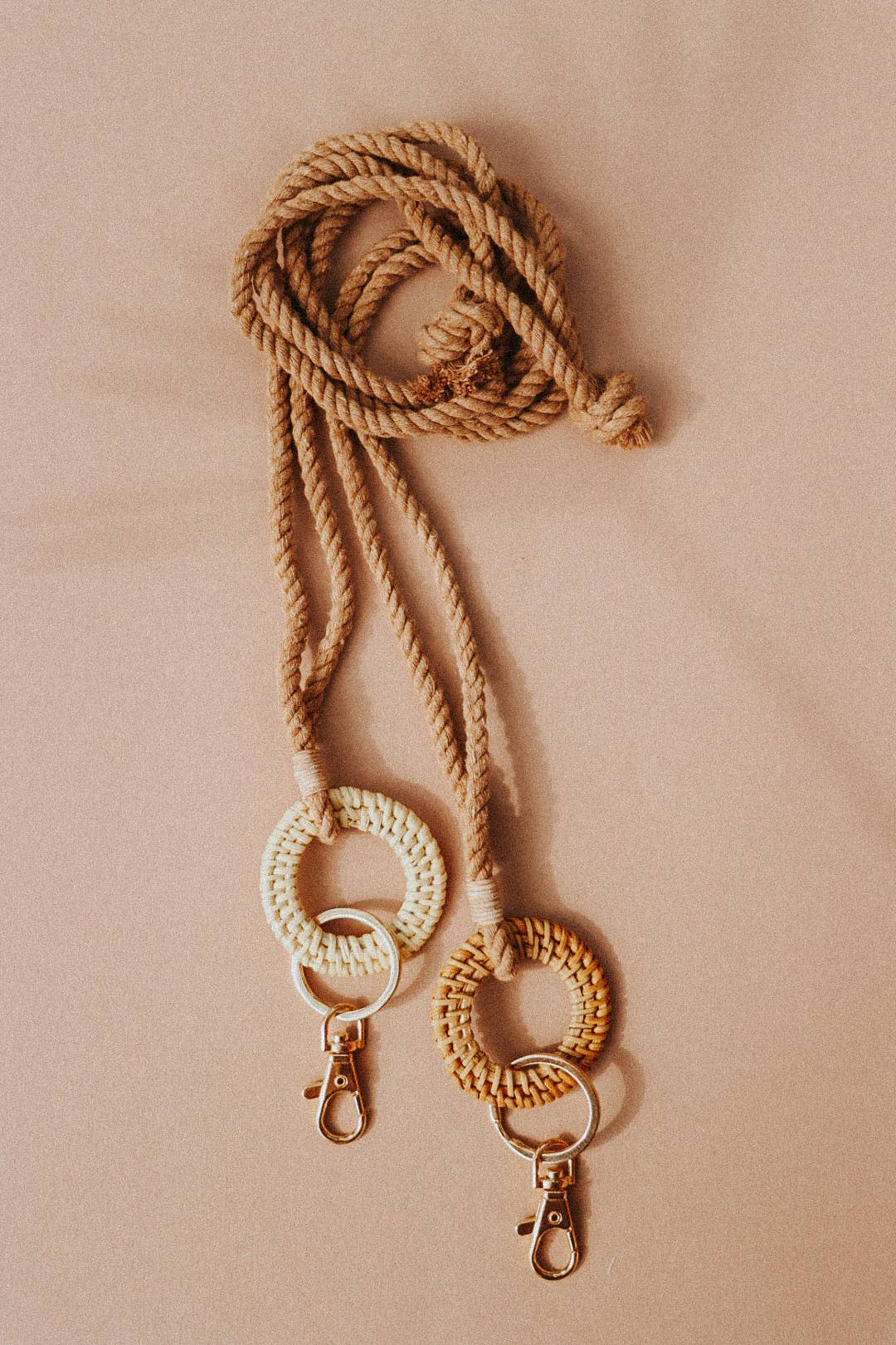 Rattan Keychain Lanyards - Macrame Lanyard - Boho Lanyard