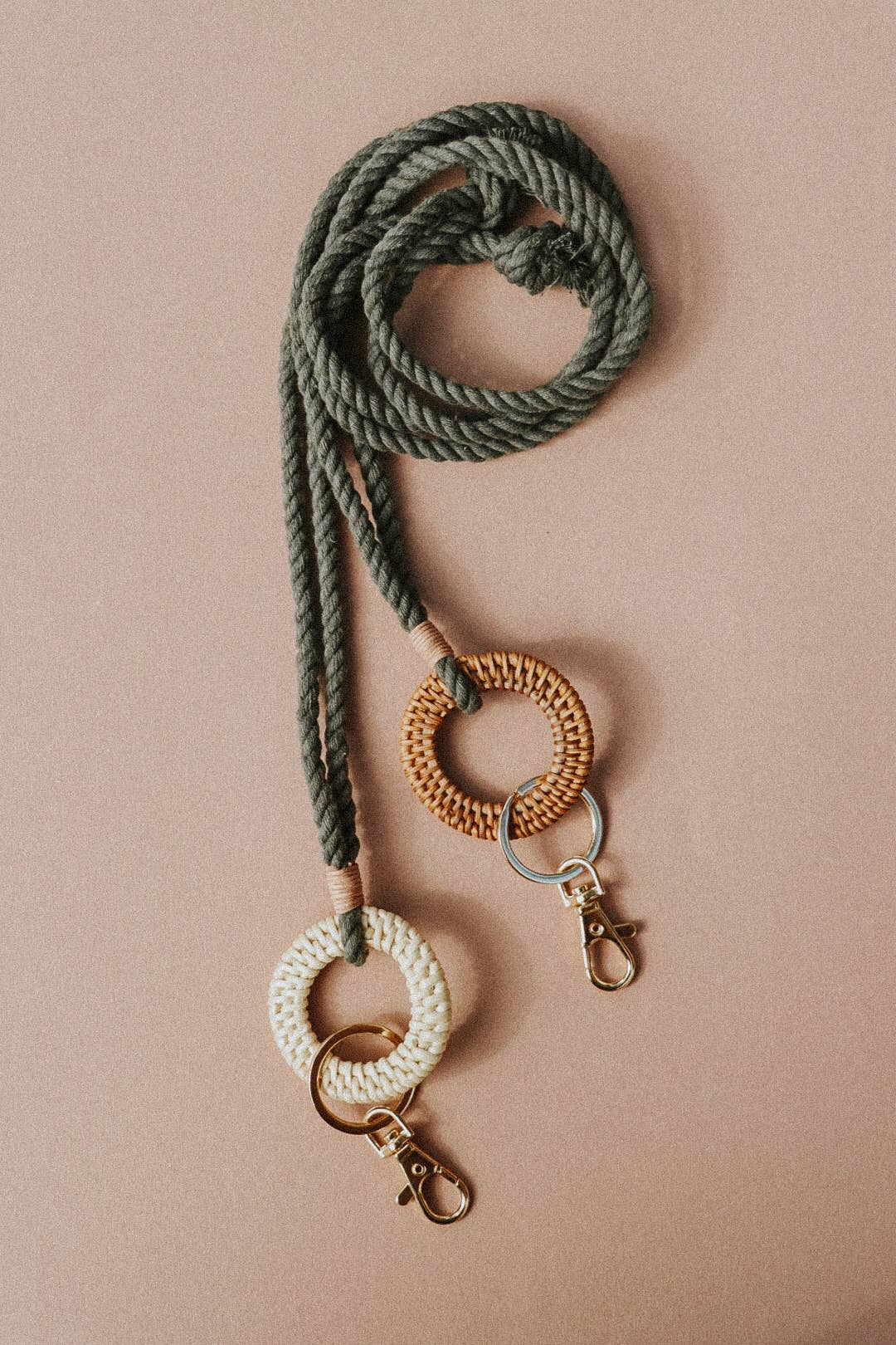 Rattan Keychain Lanyards - Macrame Lanyard - Boho Lanyard