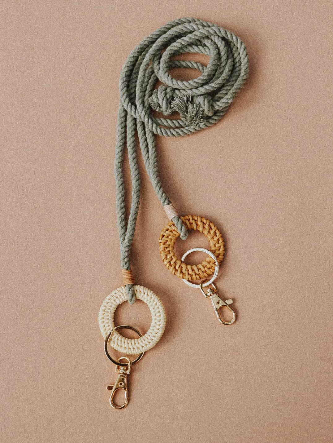 Rattan Keychain Lanyards - Macrame Lanyard - Boho Lanyard