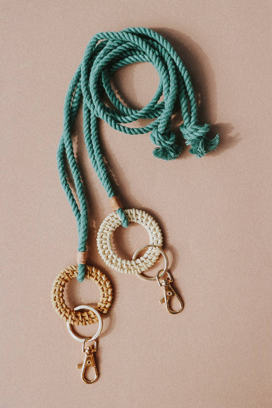 Rattan Keychain Lanyards - Macrame Lanyard - Boho Lanyard