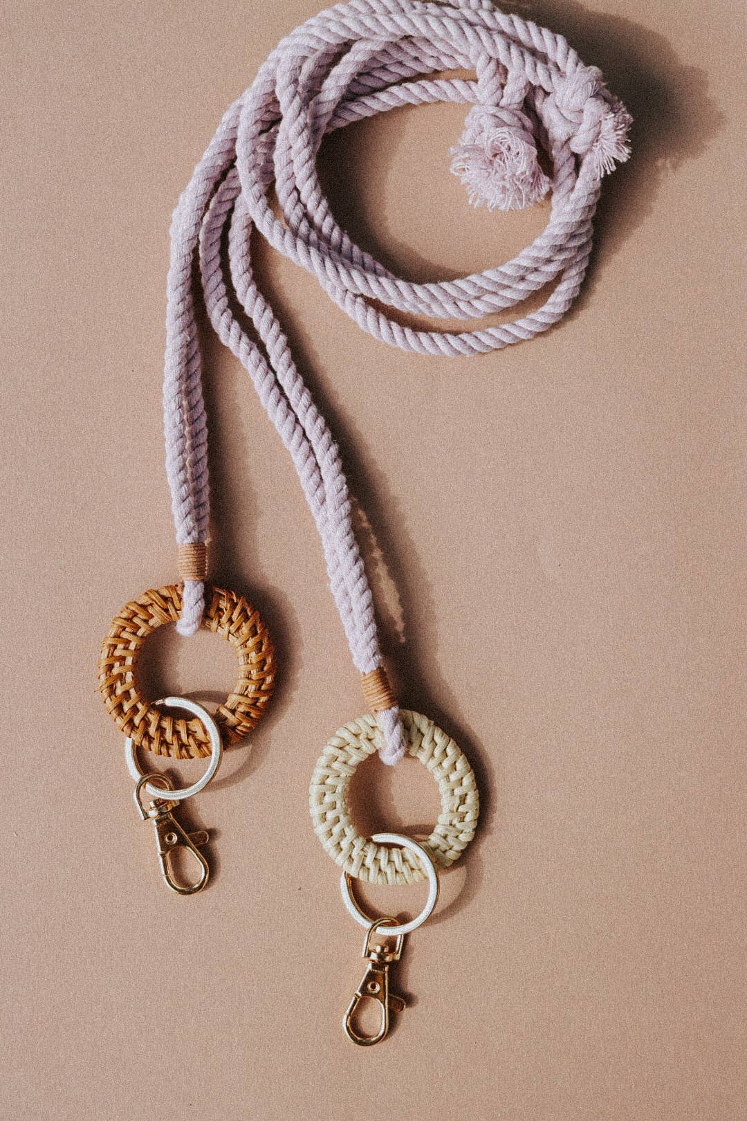 Rattan Keychain Lanyards - Macrame Lanyard - Boho Lanyard