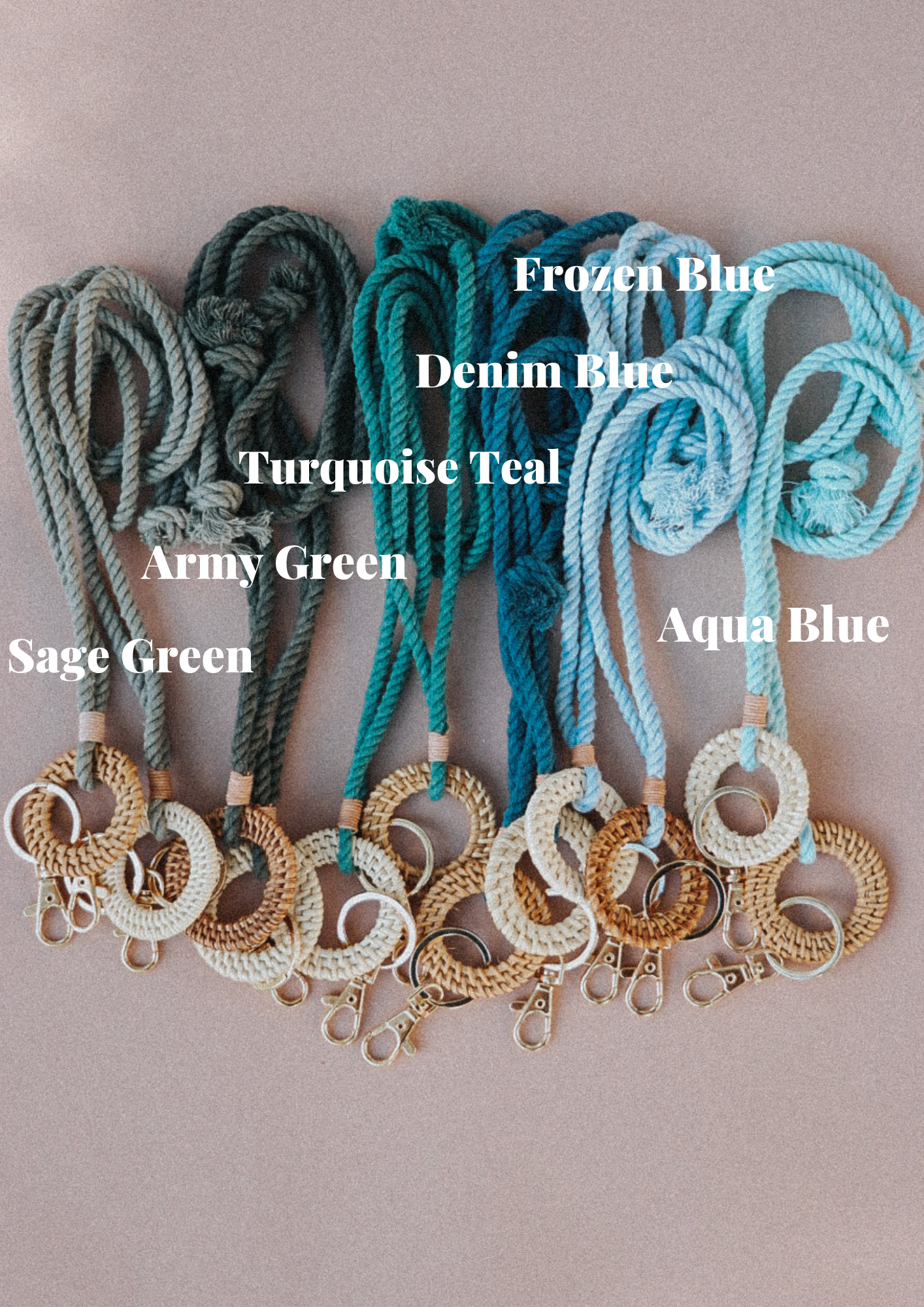 Rattan Keychain Lanyards - Macrame Lanyard - Boho Lanyard