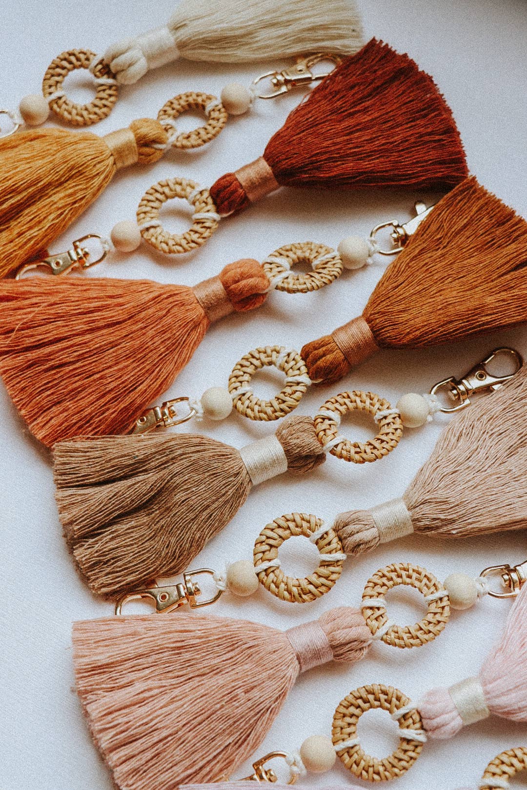 Rattan Essential Oil Keychain Diffuser - Tassel Keychain