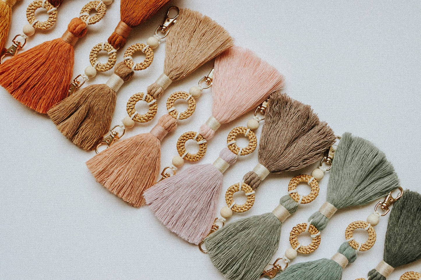 Rattan Essential Oil Keychain Diffuser - Tassel Keychain