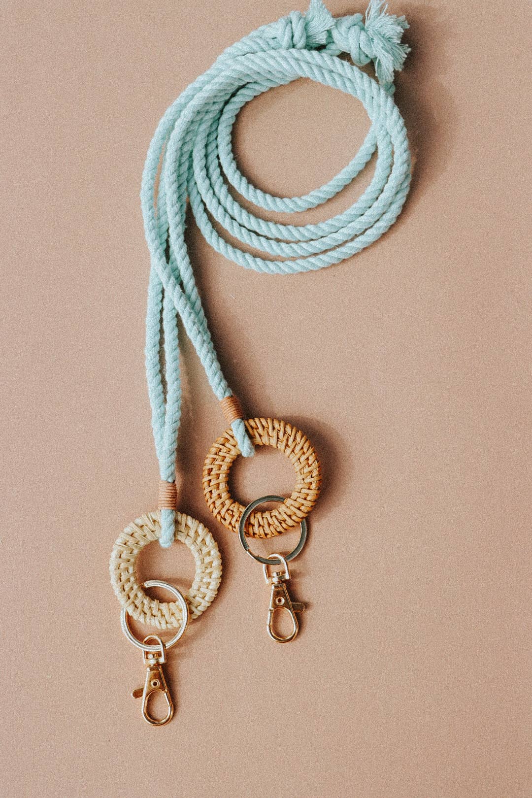 Rattan Keychain Lanyards - Macrame Lanyard - Boho Lanyard
