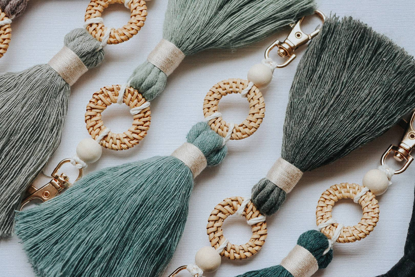 Rattan Essential Oil Keychain Diffuser - Tassel Keychain