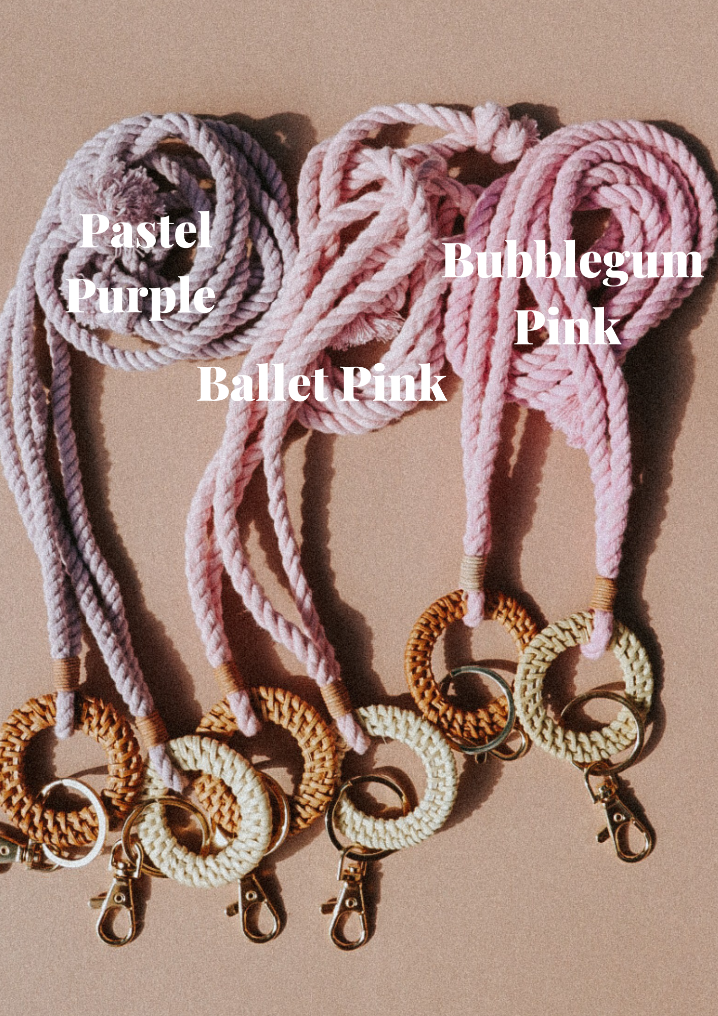 Rattan Keychain Lanyards - Macrame Lanyard - Boho Lanyard