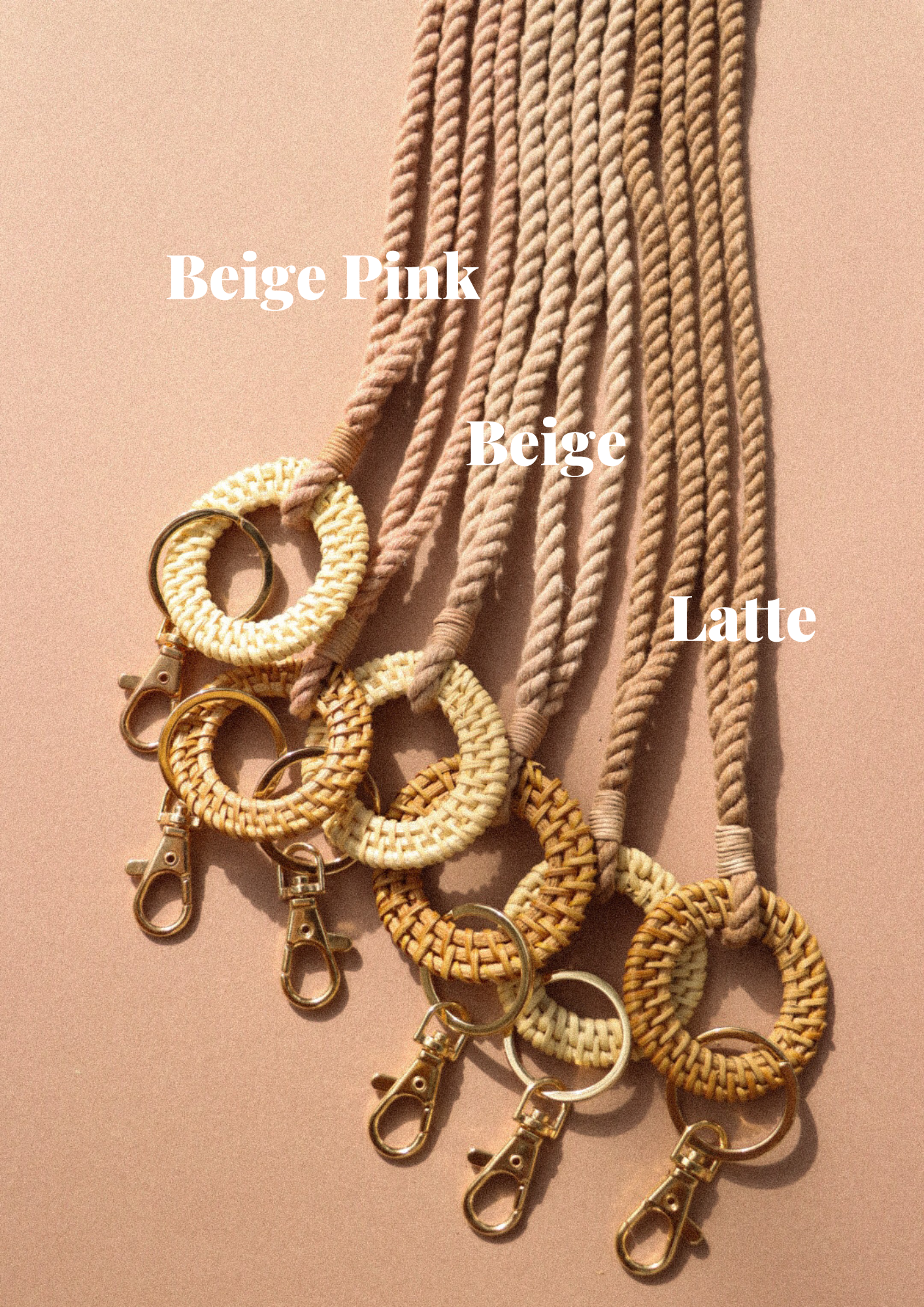 Rattan Keychain Lanyards - Macrame Lanyard - Boho Lanyard