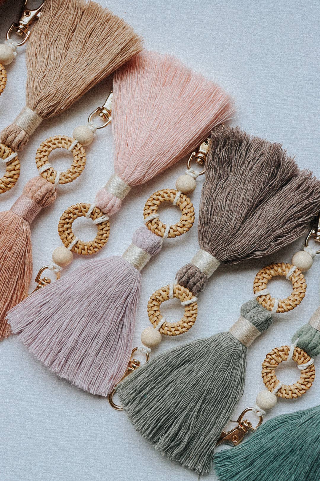 Rattan Essential Oil Keychain Diffuser - Tassel Keychain
