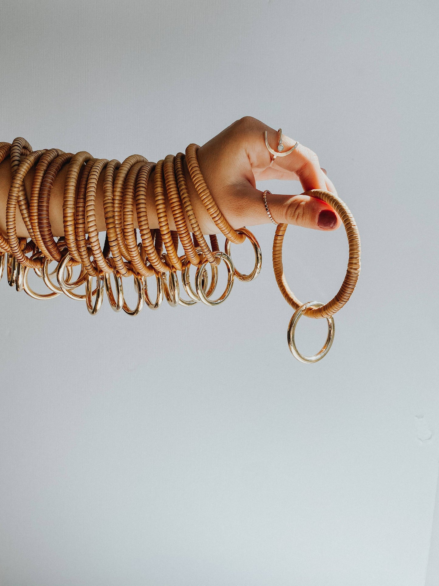 Rattan Keychain Bangle | Boho Keys Arm Bangle