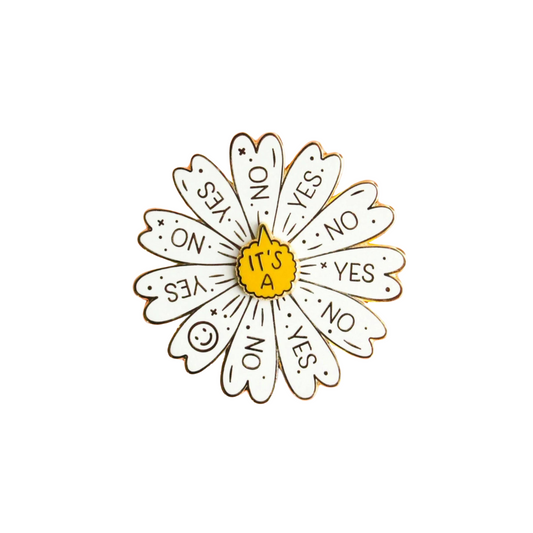 Spinning Daisy Enamel Pin