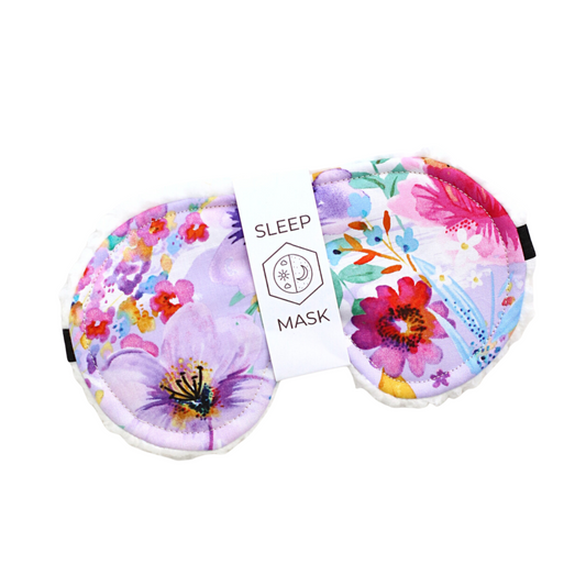 Sleep Eye Mask - Purple Garden Floral Print